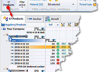 Product filter